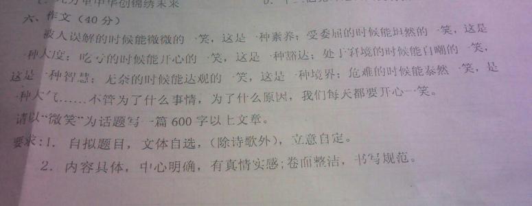 记录微笑高中作文