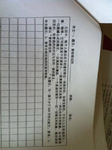 错过了什么样的作文？
