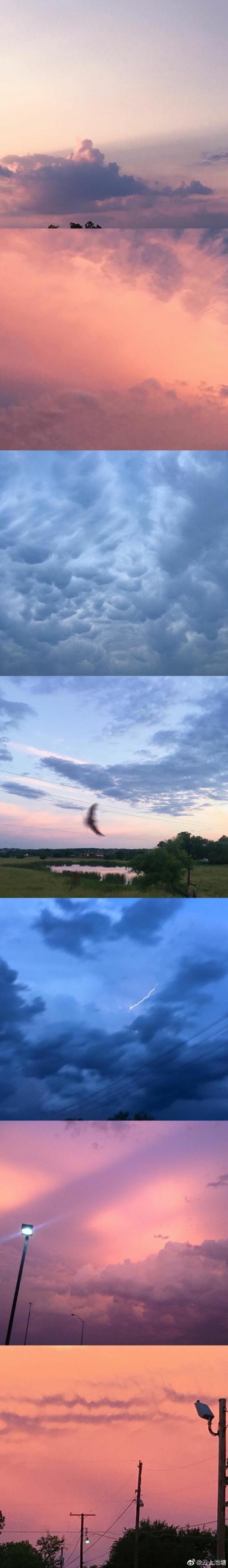 我看着天空。