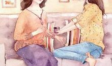 牵着母亲的手过马路