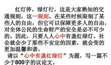 心中有盏红绿灯作文