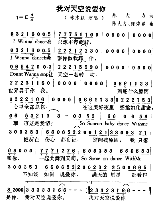 我对天空说道