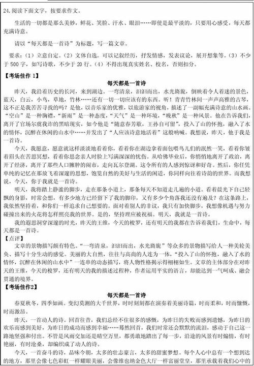 每天都是一首诗作文