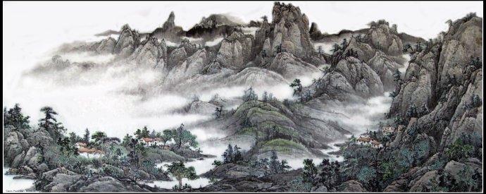 我的家庭景观绘画