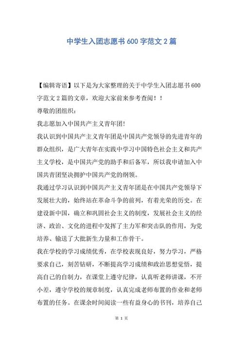初中生进入集团志愿者书600字（3）