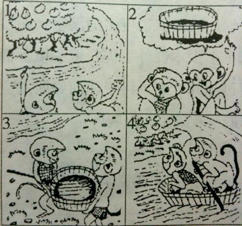 两个小猴子划艇看图片