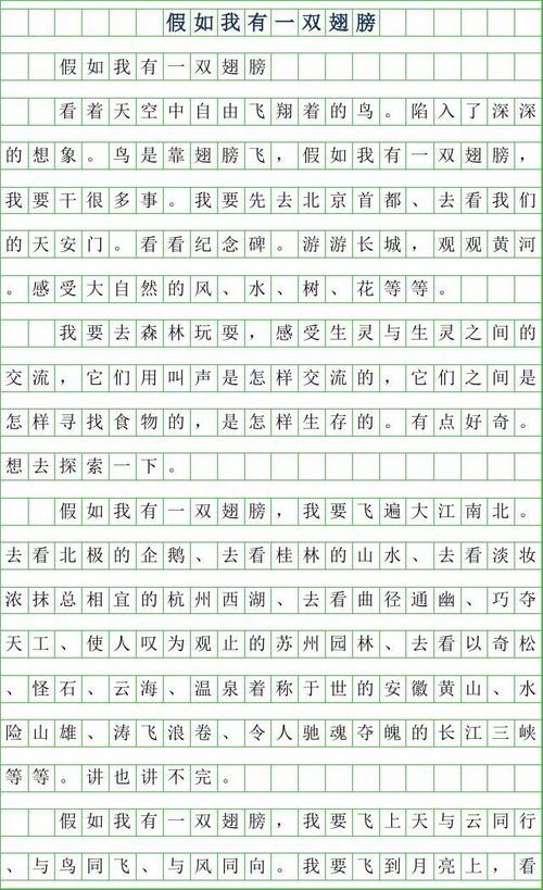如果我有一双翅膀_650字