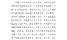 保育实习总结范文