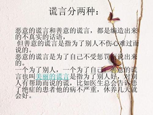 谎言上的组成：美丽的谎言_1200字