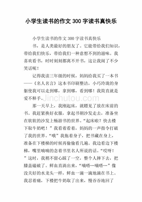 我的阅读故事_300字