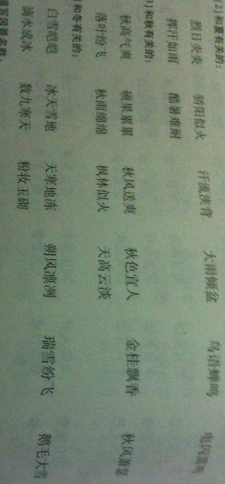 关于冬天的成语