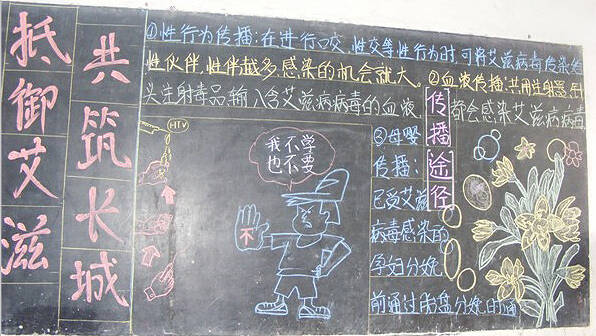 世界艾滋病日黑板：抗拒辅助_20字