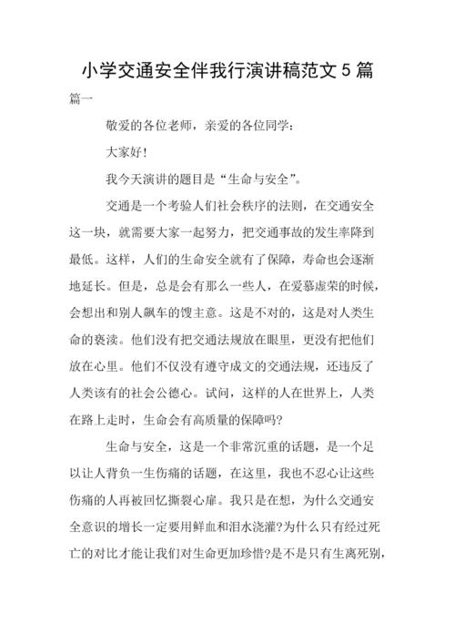 “与我交通安全”演讲_800字