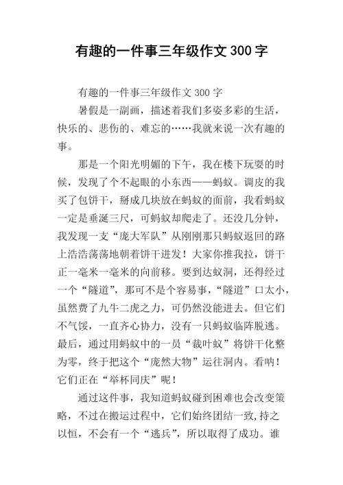 最有趣的事情_550字