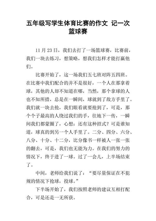 叙事组成：一个美妙的篮球比赛_700字