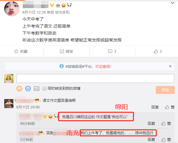 2019四川金阳高中入学考试语言成分：我也可以（网级版）