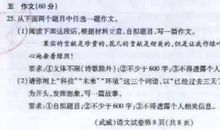 2019年甘肃武威中考语文作文题目：材料作文