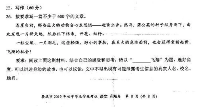 2019湖南娄底中学入学教育构图标题：___飞行