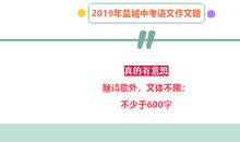 2019年江苏盐城中考语文作文题目：真的有意思