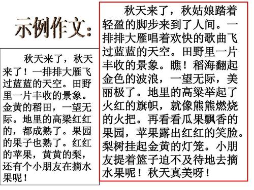 关于秋季图形作品：秋季绘图_550字