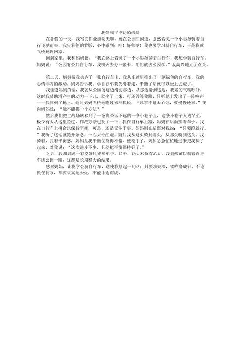 我尝起来了成功的味道_500字