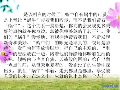 用蜗牛走_700字