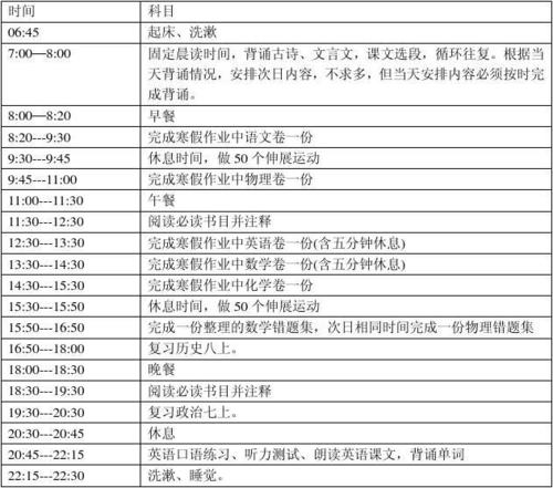 一年冬季度假计划成分：冬季假期学习计划_600字