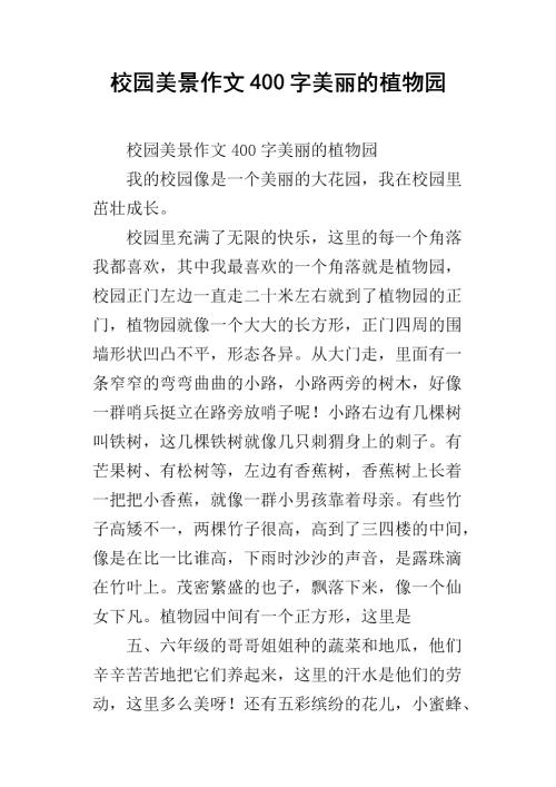 迷人的学校_400字
