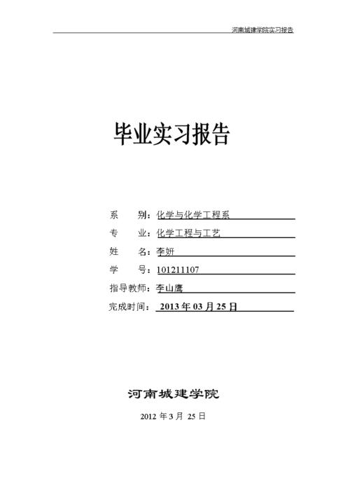 毕业实习报告