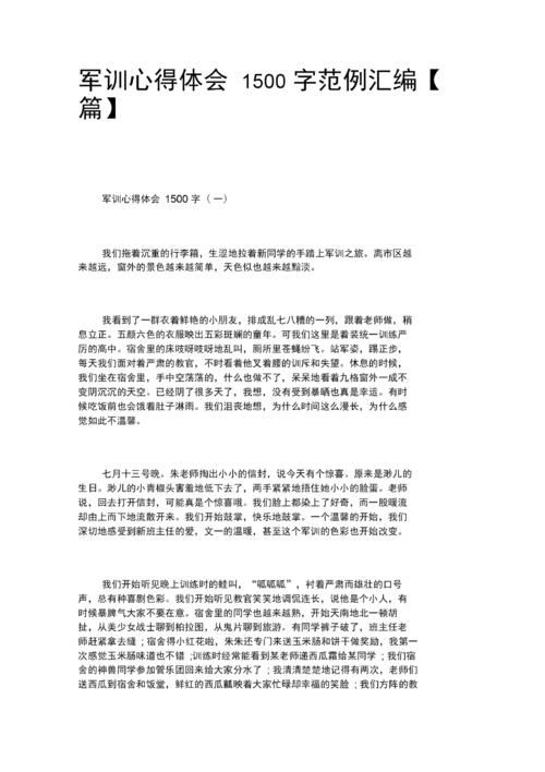 军事训练经验摘要_1500字