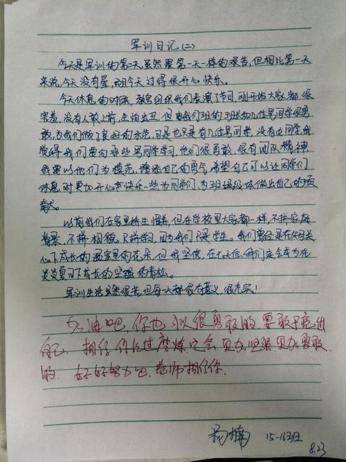 第三天的军事训练日记_250字