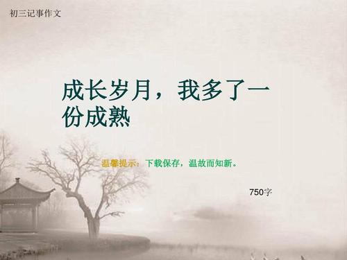 关于成熟组成：我在十三岁_650字中有一个成熟