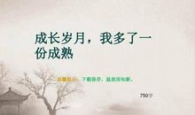 关于成熟的作文：十三岁我多了一份成熟_650字