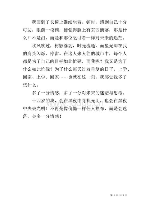 14岁我_600字