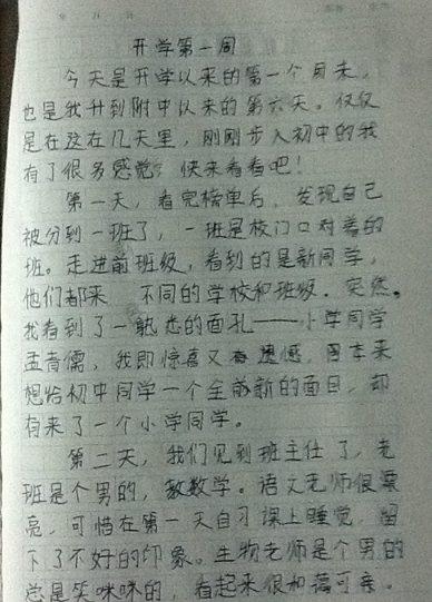 学校初的组成：不同的开始_800字