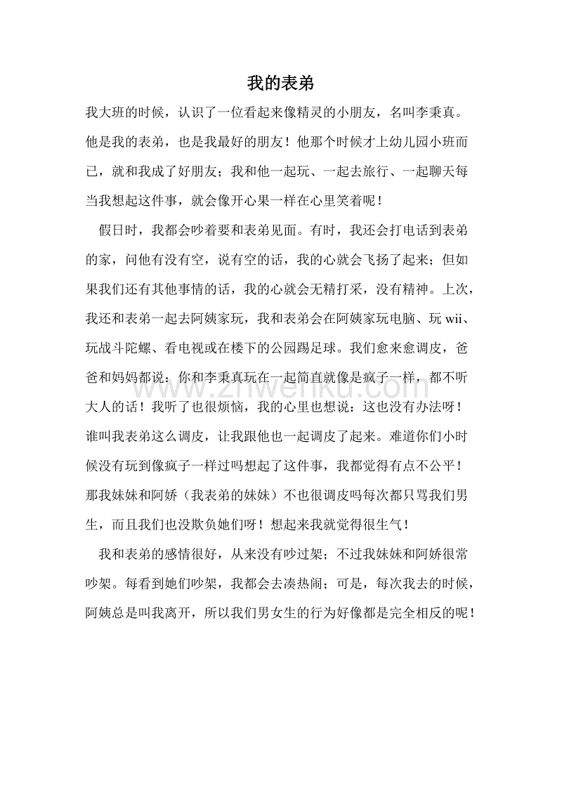 我和堂兄（a）_400字