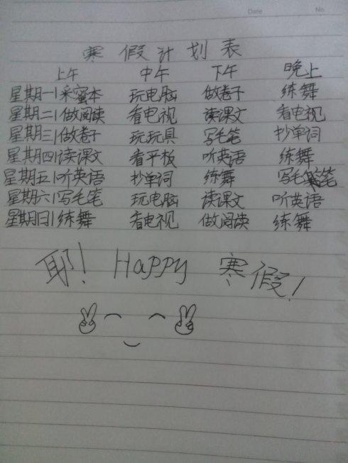六年级冬季假期计划：冬季假期学习计划_400字