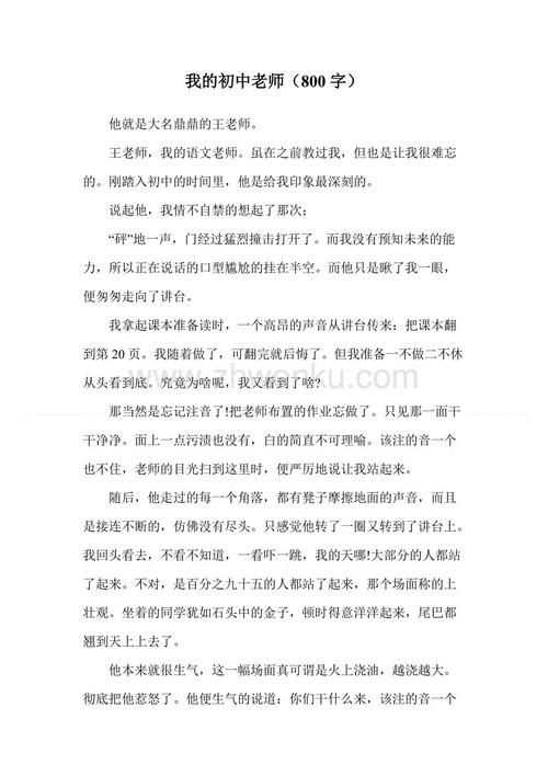 我的初中老师_1500字