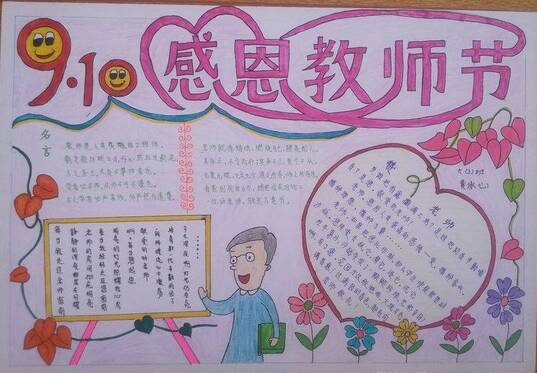 庆祝教师的一天手写报纸