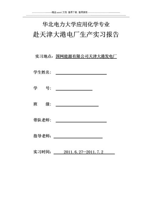 发电厂实习报告格式总结（一）