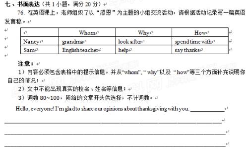 2015湖州高级高中入口考试成分分析：挥手，离开