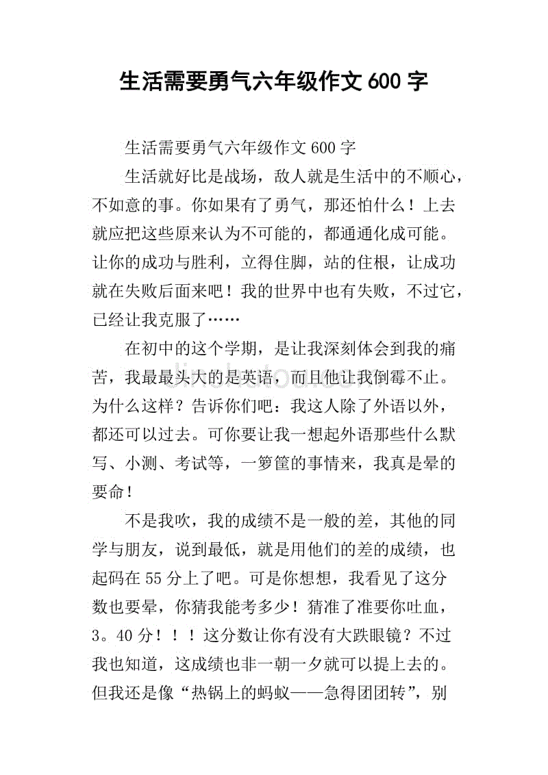 第三印象组成：真正的勇气_600字
