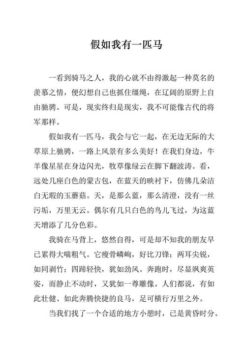如果我有马（5）_500字