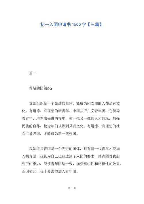 入团入团书_1500字
