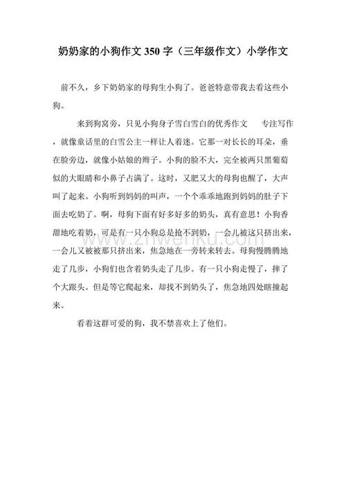 一年级组成：我的家人的小狗_600字