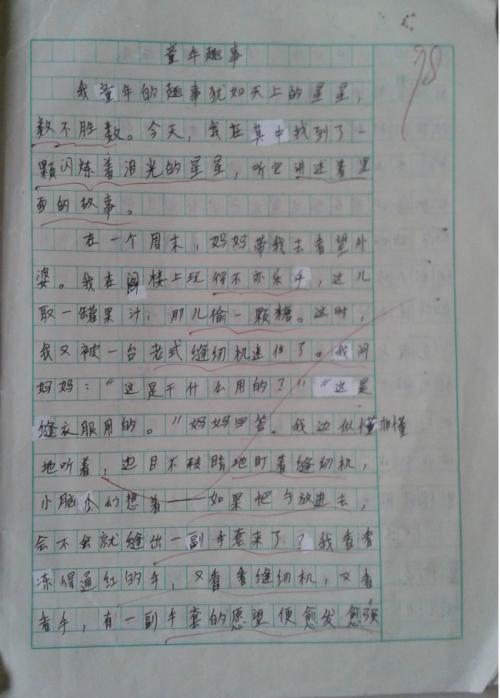 六月篇文章：童年乐趣_450字