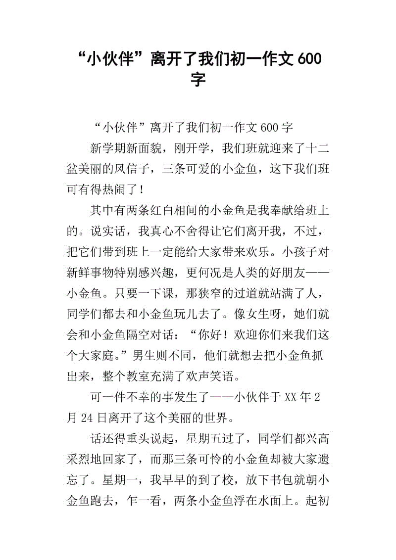 我的小伙伴_600字