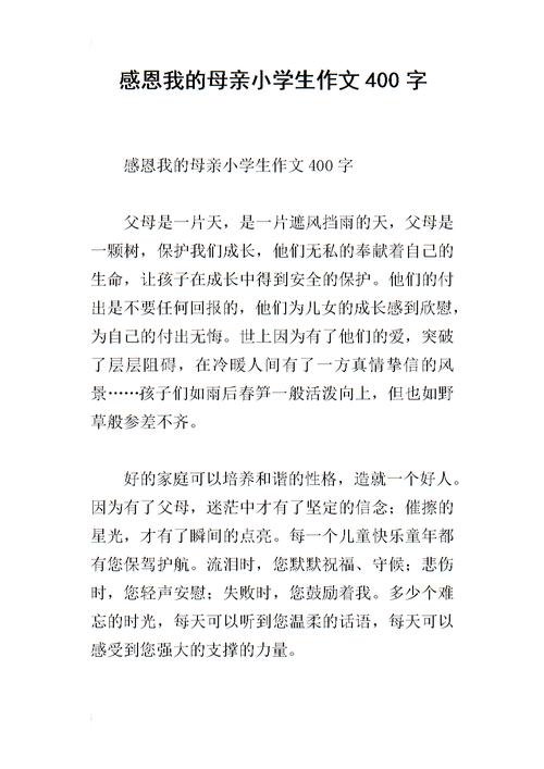 我的母亲_400字