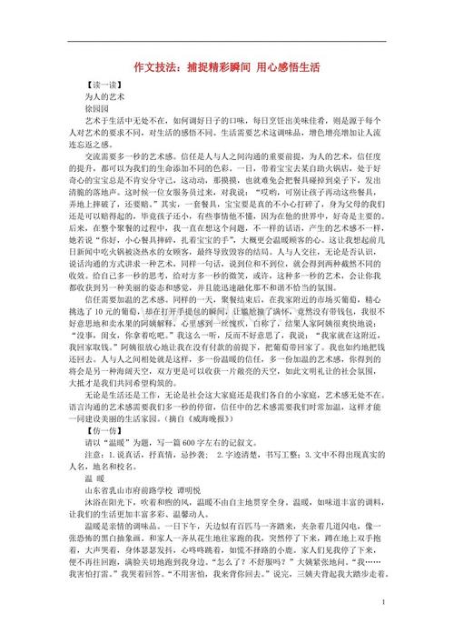 一个美妙的时刻_500字