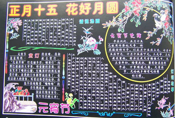 关于灯笼节日黑板 - 花一个好月亮_20字